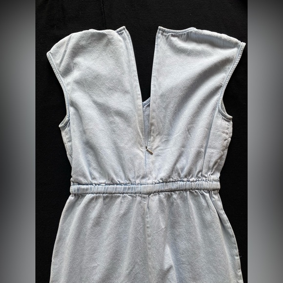 Universal Thread Indigo One Piece Cropped Bell Bottom Romper Jumpsuit! Size XS. - Picture 10 of 11